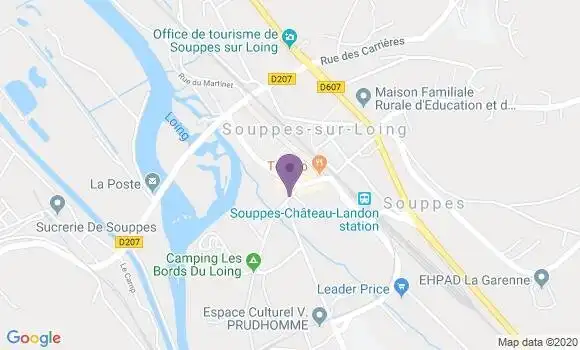 Localisation Banque Populaire Agence de Souppes sur Loing