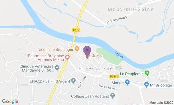 Localisation Banque Populaire Agence de Bray sur Seine