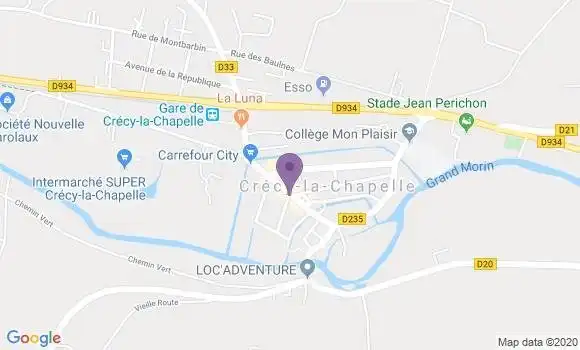 Localisation Banque Populaire Agence de Crécy la Chapelle