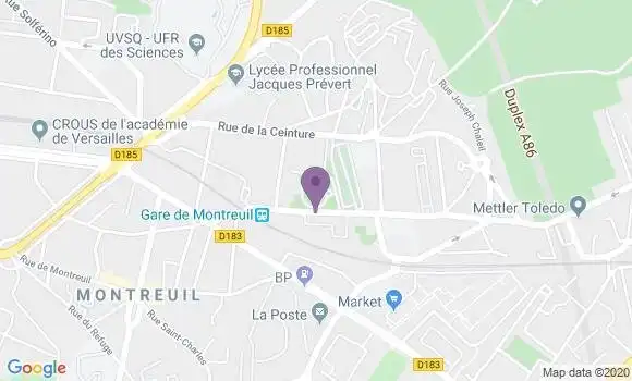 Localisation Banque Populaire Agence de Versailles Montreuil