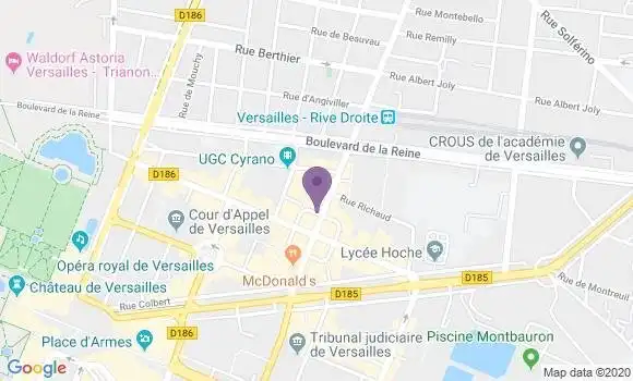 Localisation Banque Populaire Agence de Versailles Pourvoierie