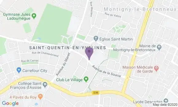 Localisation Banque Populaire Agence de Montigny le Bretonneux Village