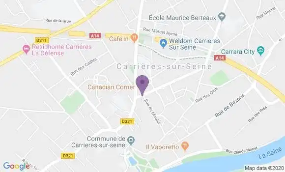 Localisation Banque Populaire Agence de Carrières sur Seine