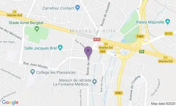 Localisation Banque Populaire Agence de Mantes la Ville