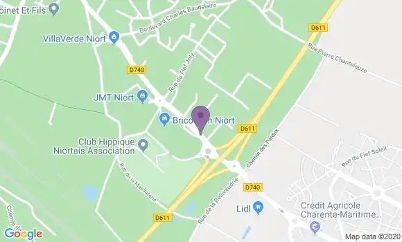 Localisation Banque Populaire Agence de Niort Aiffres