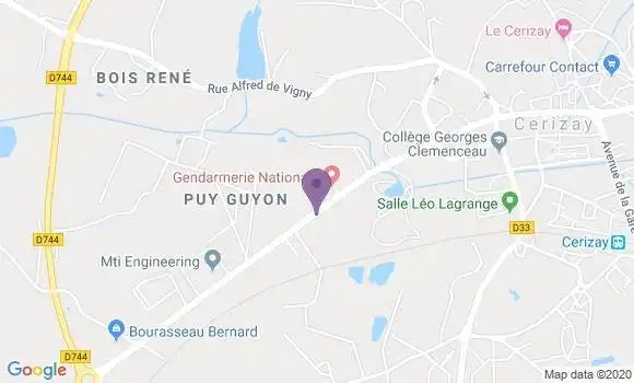 Localisation Banque Populaire Agence de Cerizay