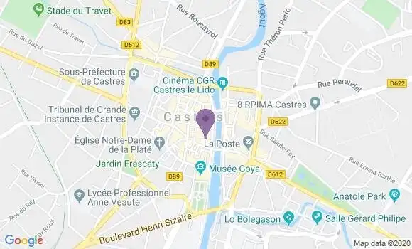 Localisation Banque Populaire Agence de Castres Jean Jaurès