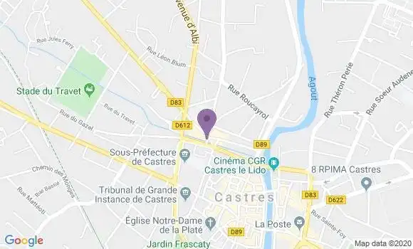 Localisation Banque Populaire Agence de Castres Albinque