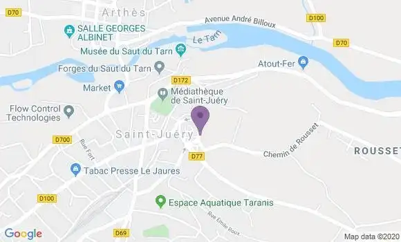 Localisation Banque Populaire Agence de Saint Juéry