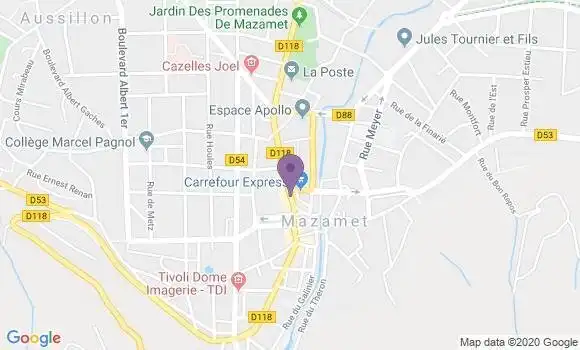 Localisation Banque Populaire Agence de Mazamet