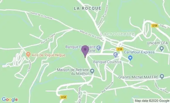 Localisation Banque Populaire Agence de Lacrouzette