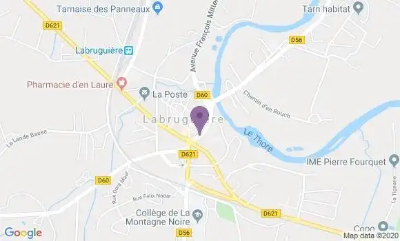 Localisation Banque Populaire Agence de Labruguière