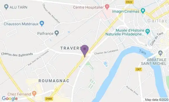 Localisation Banque Populaire Agence de Gaillac Saint Exupéry