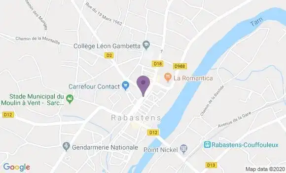 Localisation Banque Populaire Agence de Rabastens