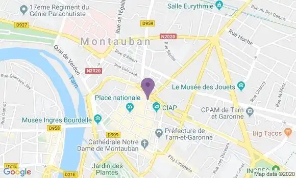 Localisation Banque Populaire Agence de Montauban Consuls