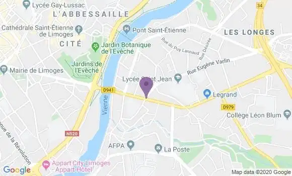 Localisation LCL Agence de Limoges Pont Neuf