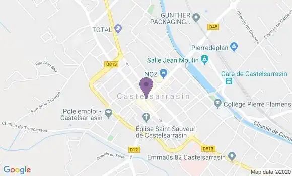 Localisation Banque Populaire Agence de Castelsarrasin