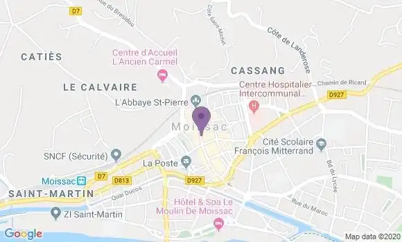 Localisation Banque Populaire Agence de Moissac