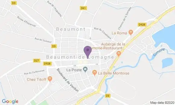 Localisation Banque Populaire Agence de Beaumont de Lomagne