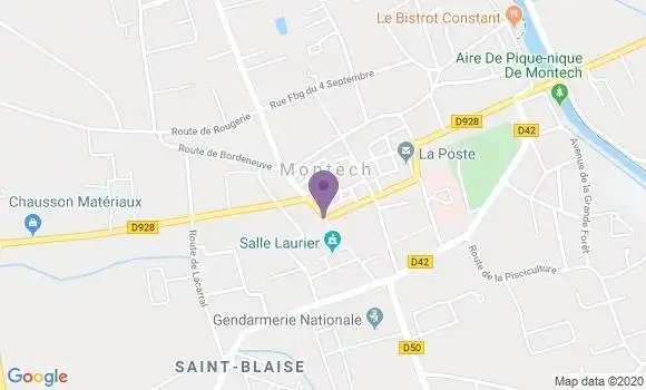 Localisation Banque Populaire Agence de Montech