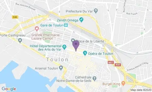 Localisation Banque Populaire Agence de Toulon la Rode