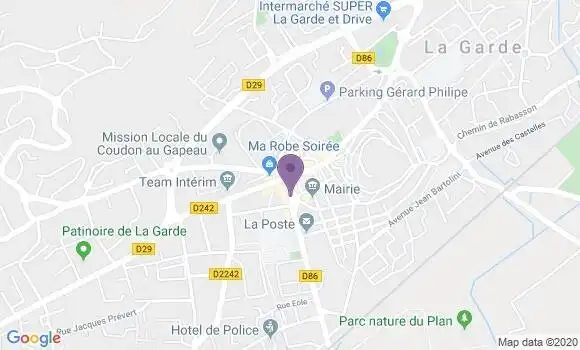 Localisation Banque Populaire Agence de La Garde