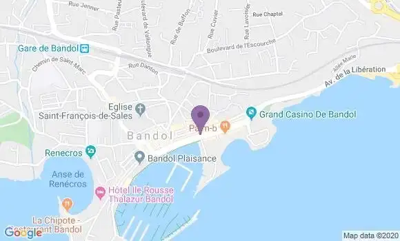 Localisation Banque Populaire Agence de Bandol