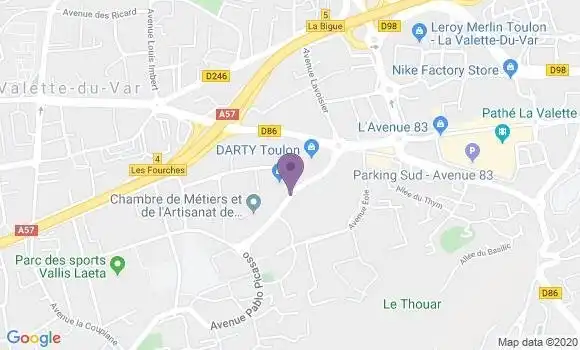 Localisation Banque Populaire Agence de La Valette du Var