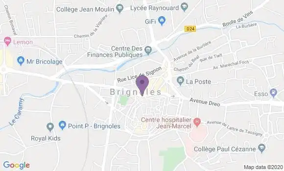 Localisation Banque Populaire Agence de Brignoles
