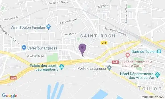 Localisation Banque Populaire Agence de Toulon Pont du Las