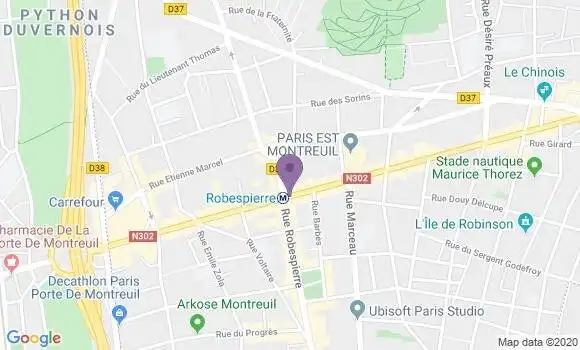 Localisation LCL Agence de Montreuil Robespierre