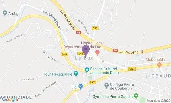 Localisation Banque Populaire Agence de Le Luc en Provence