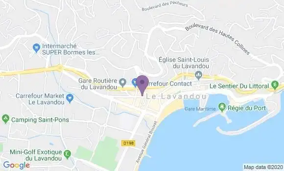 Localisation Banque Populaire Agence de Le Lavandou