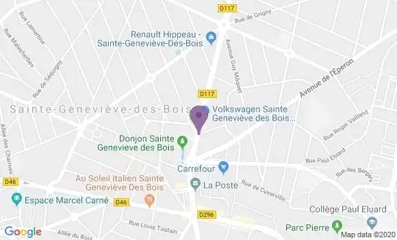 Localisation LCL Agence de Sainte Geneviève des Bois Bas Donjon