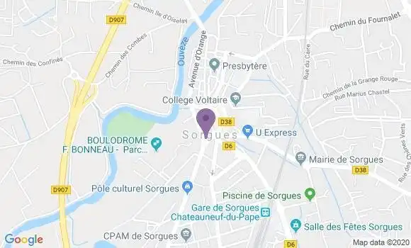 Localisation Banque Populaire Agence de Sorgues