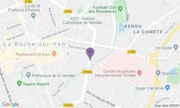 Localisation Banque Populaire Agence de La Roche sur Yon Point du Jour