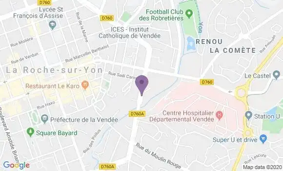 Localisation Banque Populaire Agence de La Roche sur Yon