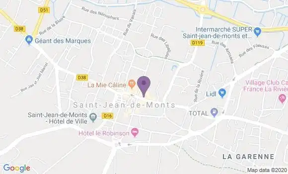 Localisation Banque Populaire Agence de Saint Jean de Monts