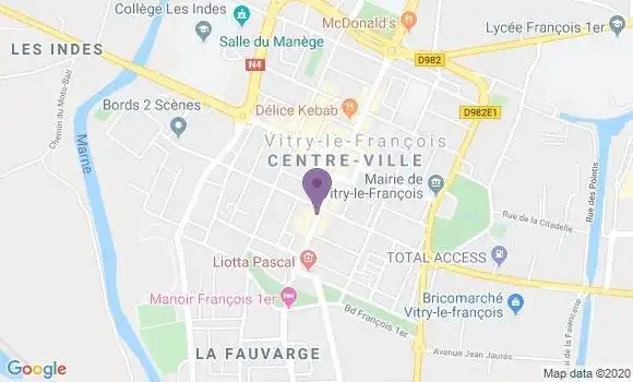 Localisation LCL Agence de Vitry le François