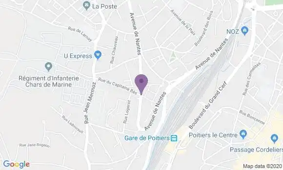 Localisation Banque Populaire Agence de Poitiers Nantes