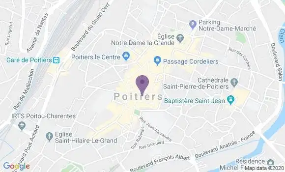 Localisation Banque Populaire Agence de Poitiers Hôtel de Ville