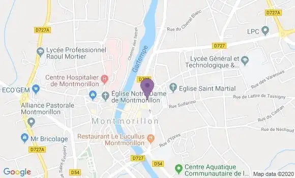 Localisation Banque Populaire Agence de Montmorillon