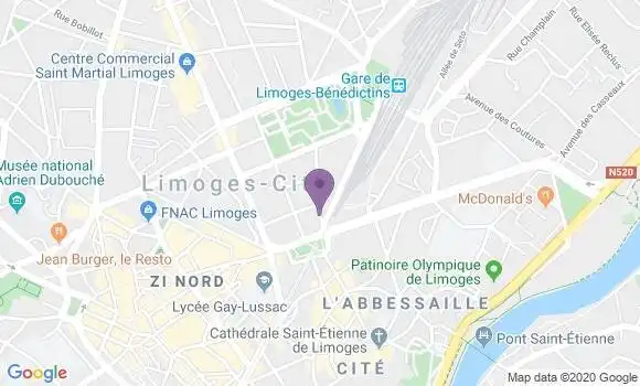 Localisation Banque Populaire Agence de Limoges