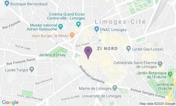 Localisation Banque Populaire Agence de Limoges les Halles