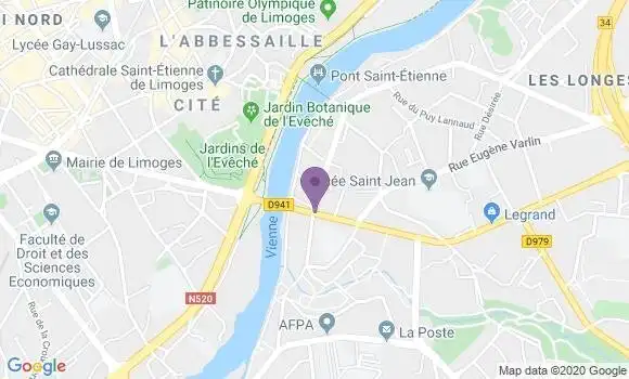Localisation Banque Populaire Agence de Limoges Pont Neuf