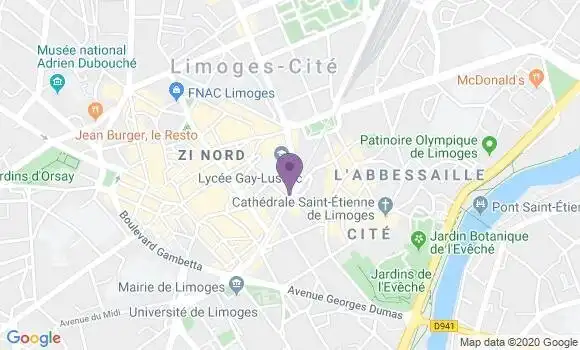 Localisation Banque Populaire Agence de Limoges Wilson