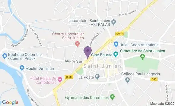 Localisation Banque Populaire Agence de Saint Junien