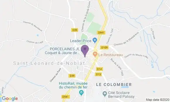Localisation Banque Populaire Agence de Saint Léonard de Noblat