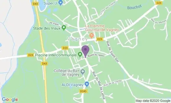 Localisation Banque Populaire Agence de Vagney