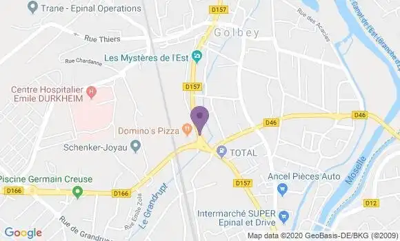 Localisation Banque Populaire Agence de Golbey